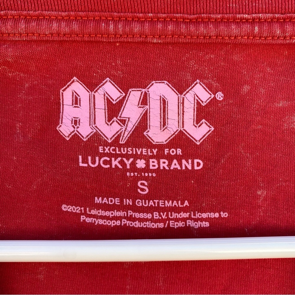 LUCKY BRAND Red Lava Wash AC/DC Tee Shirt - Picture 3 of 8